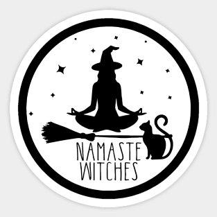 Namaste Witches Yoga Halloween With Cat Sticker